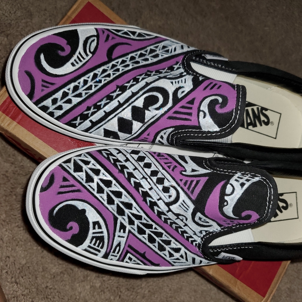 🖤 NIB Custom Pattern Painted Vans - Picture 4 of 4